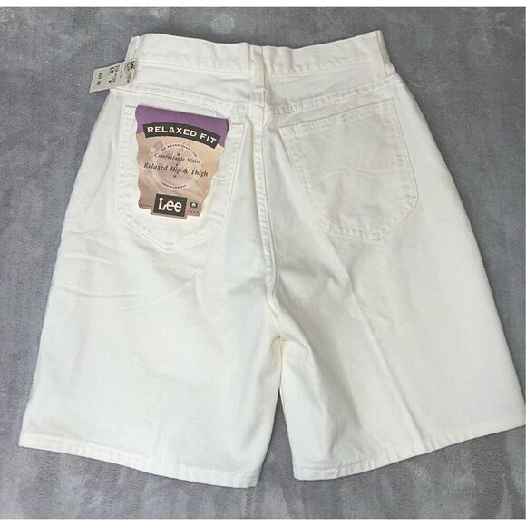 VTG Bermuda Denim White Jean Shorts Relaxed Fit 10 - Picture 7 of 10